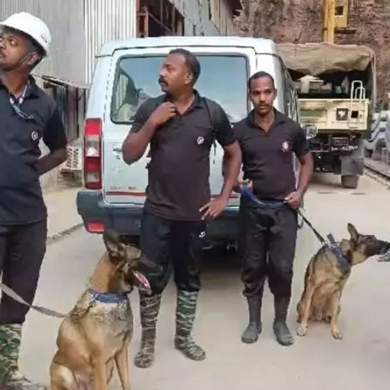 तेलंगाना टनल हादसा, स्नीफर डॉग्स ने दो स्थान खोजे:यहां इंसानों के होने की संभावना, मजदूरों के शवों की तलाश जारी; घटना को 15 दिन बीते