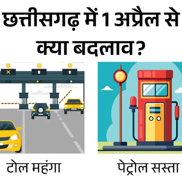 छत्तीसगढ़ में पेट्रोल सस्ता…टोल महंगा:ई-ऑफिस सिस्टम लागू, सरकारी कर्मचारियों को बढ़ा हुआ DA मिलेगा; जानिए आज से क्या-क्या होंगे बदलाव