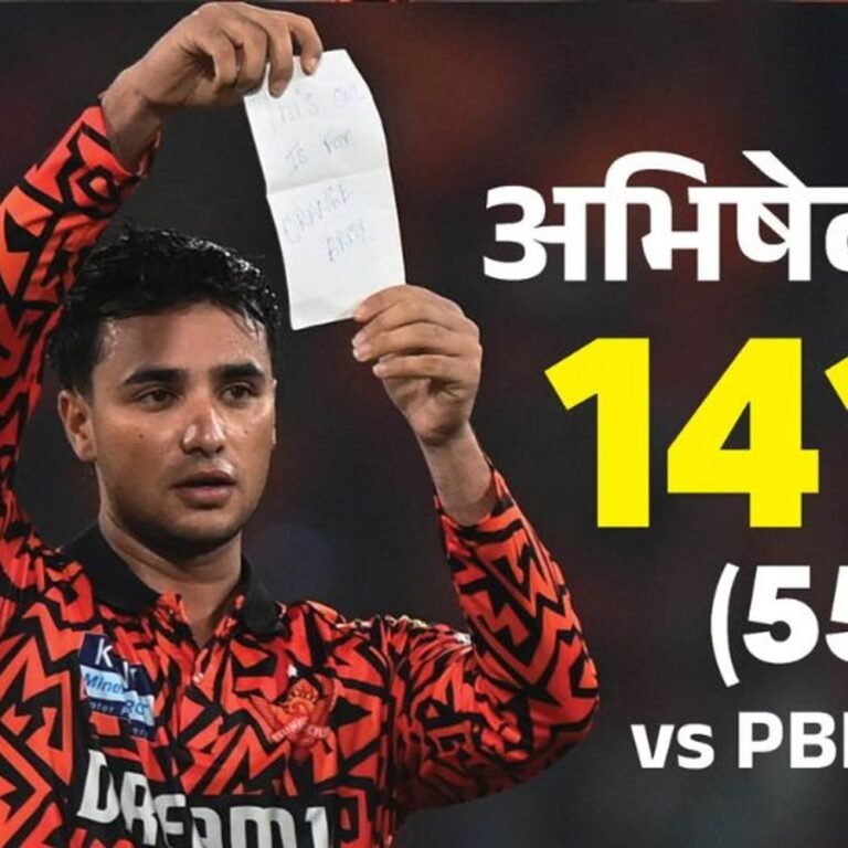 अभिषेक के पहले शतक से जीता हैदराबाद:पंजाब के खिलाफ 18.3 ओवर में 246 रन चेज किए; हर्षल को 4 विकेट