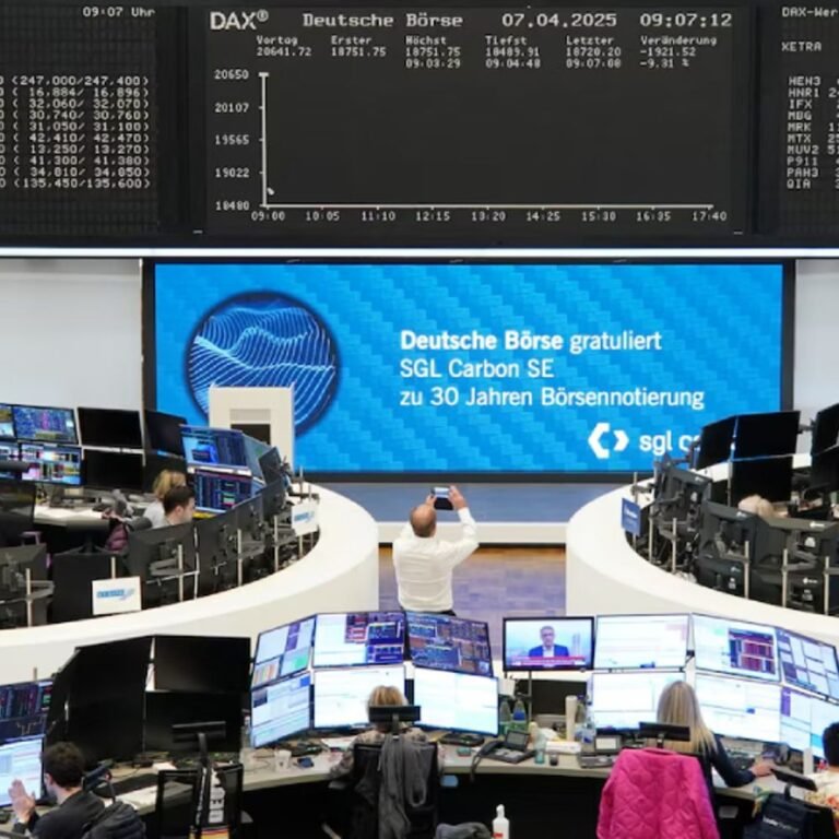 10% की गिरावट के बाद यूरोपीय बाजार संभले:जर्मनी का डैक्स और UK का FTSE 100 इंडेक्स 4% नीचे, ट्रम्प के टैरिफ का असर