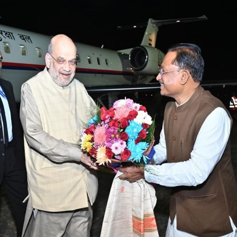 DGP-IG कॉन्फ्रेंस…रायपुर पहुंचे अमित शाह:SP रैंक अफसरों के लिए भी सीट, 600 VIP आएंगे; एयरपोर्ट का अराइवल गेट 3 दिनों के लिए बंद