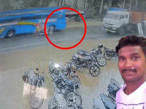 ओवरटेक कर रहे कांस्टेबल को बस ने कुचला,पसलियां-टूटने से मौत…VIDEO:पहिया सीने से गुजरा, बालोद में वारंट लेकर जा रहे थे, पिता कलेक्ट्रेट में प्यून