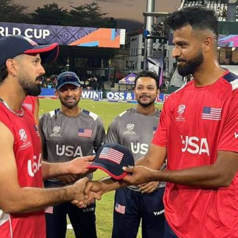 टी-20 वर्ल्डकप- पाकिस्तान ने पावरप्ले में दो विकेट गंवाए:सईम अयूब के बाद कप्तान सलमान आगा आउट; USA के शाल्कविक को दूसरा विकेट