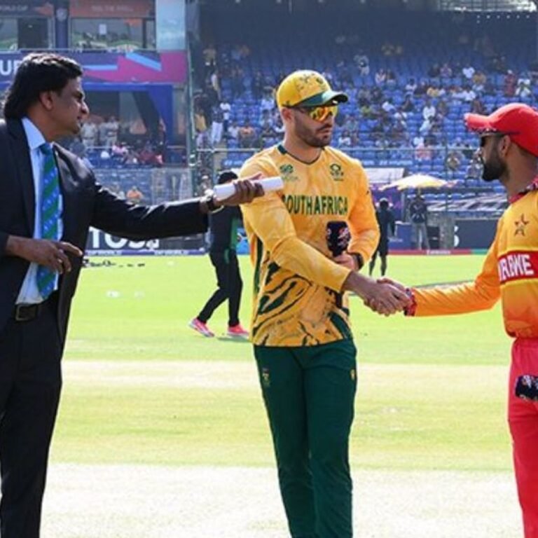 वर्ल्डकप सुपर-8; जिम्बाब्वे के ओपनर्स 28 पर पवेलियन लौटे:मरुमनी को मफाका, बेनेट को नॉर्त्या ने आउट किया, साउथ अफ्रीका के खिलाफ स्कोर 29/2