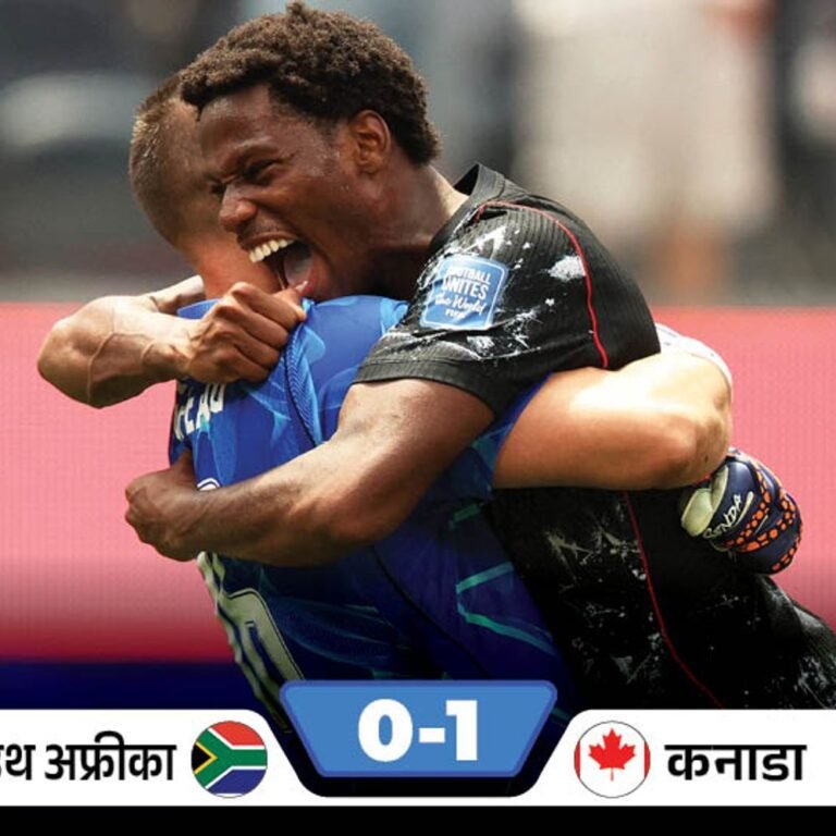 कनाडा ने पहली बार फुटबॉल वर्ल्डकप का नॉकआउट मैच जीता:साउथ अफ्रीका को 1-0 से हराया, टॉप-16 में पहुंची; इंजरी टाइम में यूस्टाक्वियो का गोल