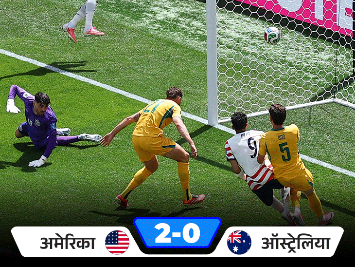 अमेरिका 32 साल बाद फुटबॉल वर्ल्डकप के नॉकआउट में पहुंचा:ऑस्ट्रेलिया को 2-0 से हराया; साइबारी के सबसे तेज गोल से मोरक्को भी जीता