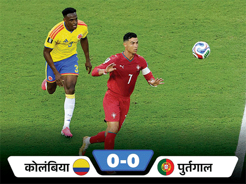 रोनाल्डो की टीम पुर्तगाल फुटबॉल वर्ल्ड कप के नॉकआउट में:कोलंबिया से ड्रॉ खेला, कांगो जीतकर अगले दौर में; मेसी को आराम दिया