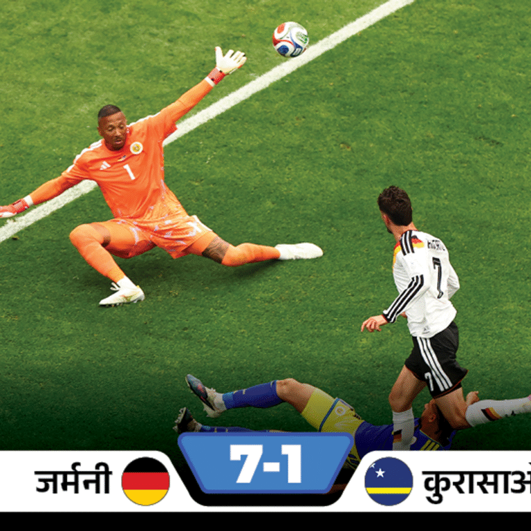 फुटबॉल वर्ल्ड कप में जर्मनी की बड़ी जीत:डेब्यू मैच खेल रही कुरासाओ को 7-1 से हराया, काई हैवर्ट्ज ने डबल गोल किए