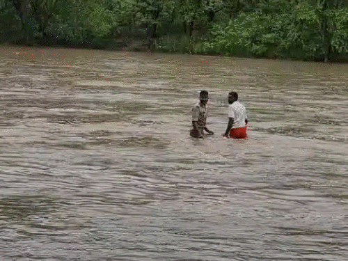 तुरतुरिया मंदिर में 250 भक्त बाढ़ में फंसे,VIDEO:बारिश से नदी में उफान पर, दर्शन के बाद बाढ़ में फंसे श्रद्धालु, पुलिस ने बचाई जान