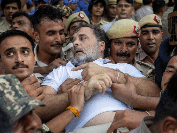 राहुल का धरना, डिटेंशन सेंटर से VIDEO जारी किया:प्रधान-शाह का इस्तीफा मांगा, नीट पेपर लीक पर आज संसद में चर्चा संभव