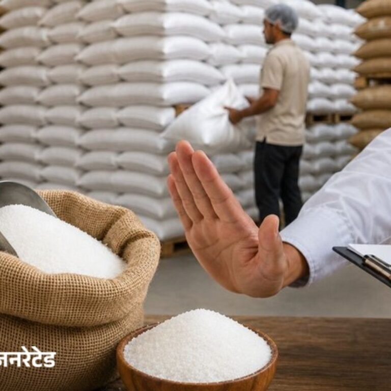 चीनी व्यापारियों के लिए स्टॉक सीमा 4,000 क्विंटल तय:केंद्र ने अधिकतम 30 दिन स्टॉक रखने का आदेश दिया; 1 अगस्त से 30 नवंबर तक लागू रहेंगे नियम